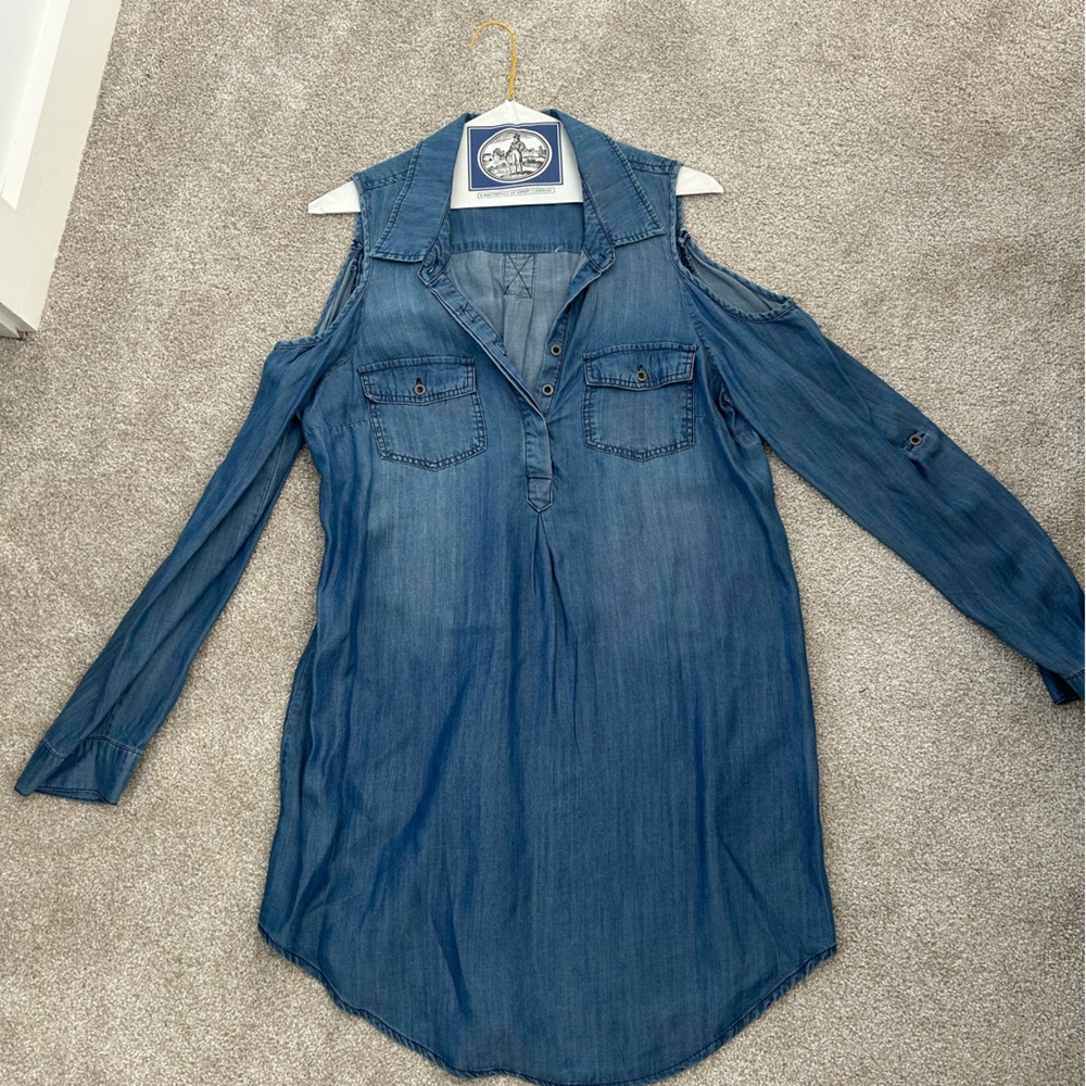 Women's Cold Shoulder Denim Shirt